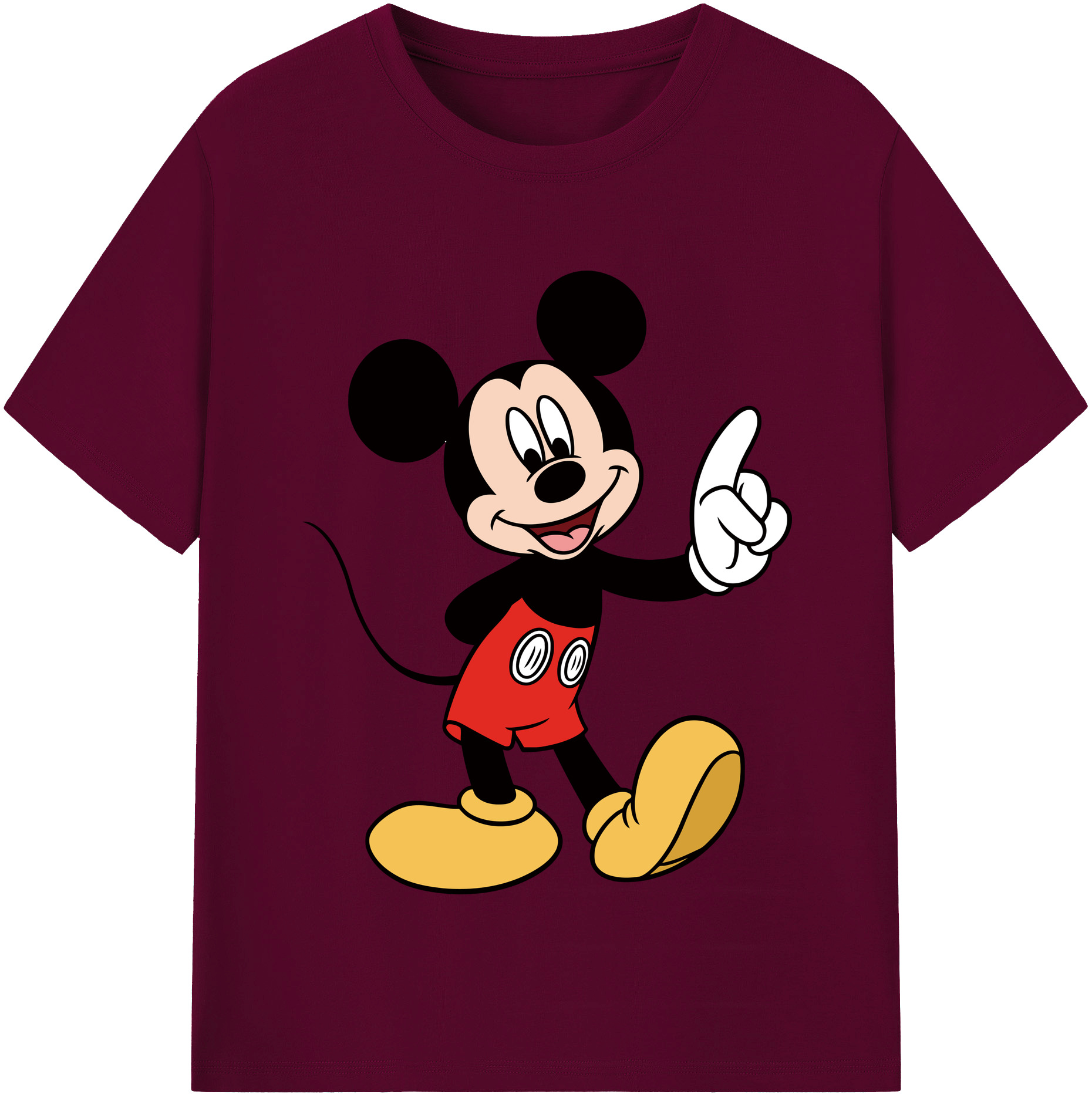（画像用） ミッキーマウス Mickey Mouse レディースカジュアルプリントTシャツ（綿100％）